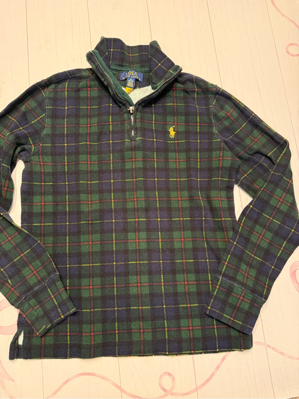 Polo Ralph Lauren Lids Estate Plaid quarter zip size Medium